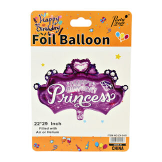 Кулька повітряна PartyZone Фольга 22*29 Діадема Princess арт.ZX-S431 *10
