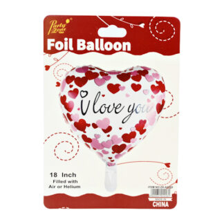 Кулька повітряна PartyZone Фольга 18 Серце I Love You Біле арт.ZX-А1289 *10