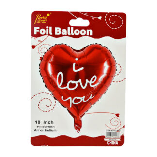 Кулька повітряна PartyZone Фольга 18 Серце I Love You Червоне арт.ZX-482 *10
