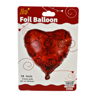 Кулька повітряна PartyZone Фольга 18 Серце Червоне Троянди арт.ZX-А2691 *10