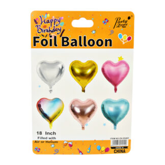 Кулька повітряна PartyZone Фольга 18 Серце Металік арт.ZX-DS401 *10