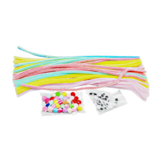 Декор Набір Пухнасті Гнучкі палички з очима і помпонами