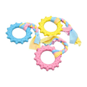 Іграшки для собак бавовняна косичка з резиновою фігурою 1шт