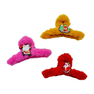 Краб д/волосся 1шт Дитячий Хутряний з декором Мікс_