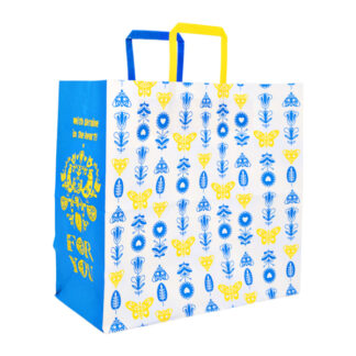 .Пакет подарунковий Крафт білий 32*30*15 в асортименті (10шт)