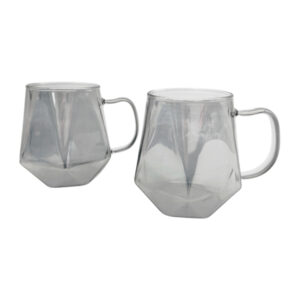 Чашка з подвійного скла набір  DIAMOND 2 шт, 300 мл VT-5102-300