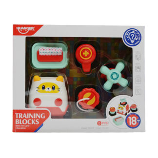 Дерев'яна іграшка Бізіборд HE 8084 5 елементів, спінер, пискавка, серветниця, в коробці