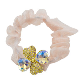 Резинка д/волосся 1шт Органза Серце з кристалів арт.3928-1 *25