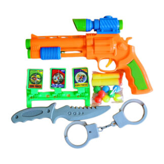 Поліцейський набір 700-24 пістолет, оптичний приціл, наручники, ніж, м’які патрони
