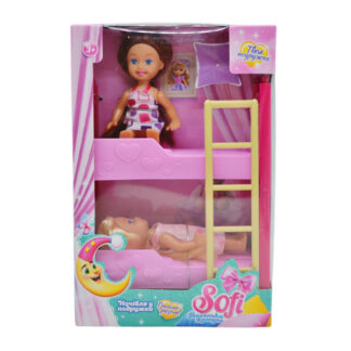 Лялька Sofi 72613  “Ночівля у подружки”, 2 ляльки, двоповерхове ліжко, висота ляльяки 11 с