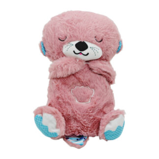 М'яка іграшка спляча видра з підсвічуванням та імітацією дихання 25см