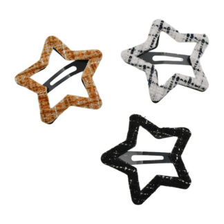 Заколка д/волосся 1шт Зірка текстиль Клітинка арт.A069 *100