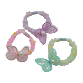 Резинка д/волосся 1шт Дитяча Органза Метелик з Перлинкою арт.67#-32 *50