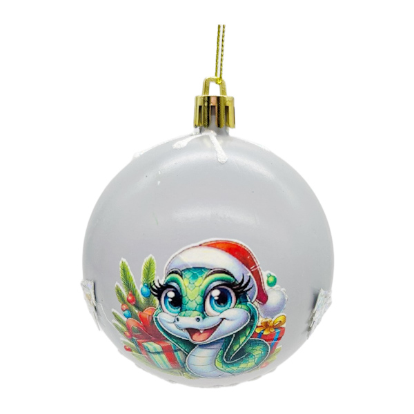 Новорічні прикраси 1шт Куля символ року наклейка зірочка *6