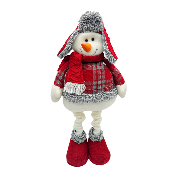 Новорічний Сніговик/Дід мороз.Висувні довгі ноги.Червоний колір 85см