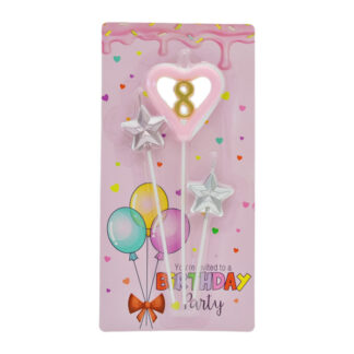 Набір свічок д/торта цифра 0-1 Серце зірка