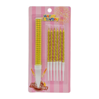 Свічка д/торта Феєрверк спіраль Золото 6+1