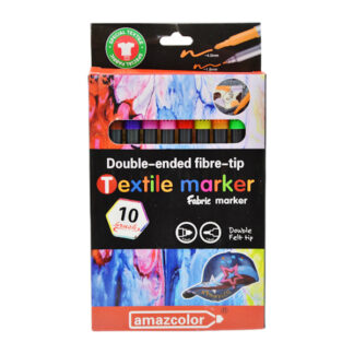 Маркери д/текстилю Amazcolor 10 кольорів арт.298125/HFY-10752