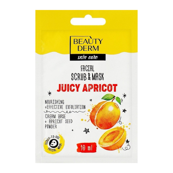 Маска-скраб д/обличчя BEAUTYDERM Juicy Apricot 10мл