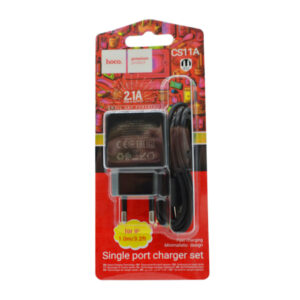 Мережевий Зарядний Пристрій Hoco CS11A 1USB 2.1A+USB to Lightning (Чорний/Білий)