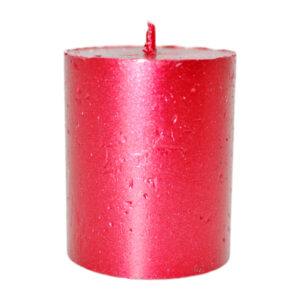 Свічка циліндр Pragnis Рустік червоний металік 5*6см (C56-07)