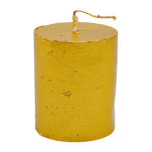 Свічка циліндр Pragnis Рустік золото металік 5*6см (C56-06)