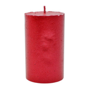 Свічка циліндр Pragnis Рустік червоний металік 5*8см (C58-07)