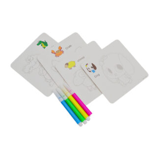 Набір д/творчості Картка-розмальовка Англійською 4шт+4 фломастера *12