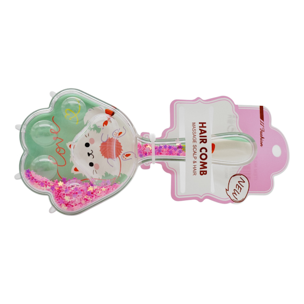 Розчіска дитяча Масажка Fashion Котик Малюнок з блискітками арт.S-162 *12