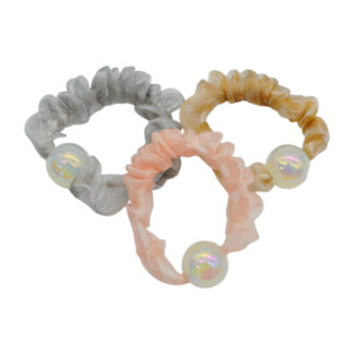 Резинка д/волосся 1шт Органза з перлиною Перламутрова арт.67#-27_