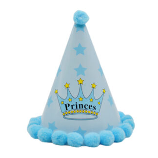 Ковпак Святковий з помпонами 1шт 20см Мікс