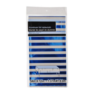 Скатертина Святкова поліетилен Смужки Металік 137*183см МІКС*12