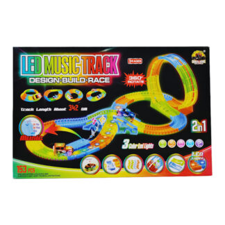 Трек GD 155 A 153 елементи, звук, підсвічування, 2 машинки, автоматичний рух, довжина