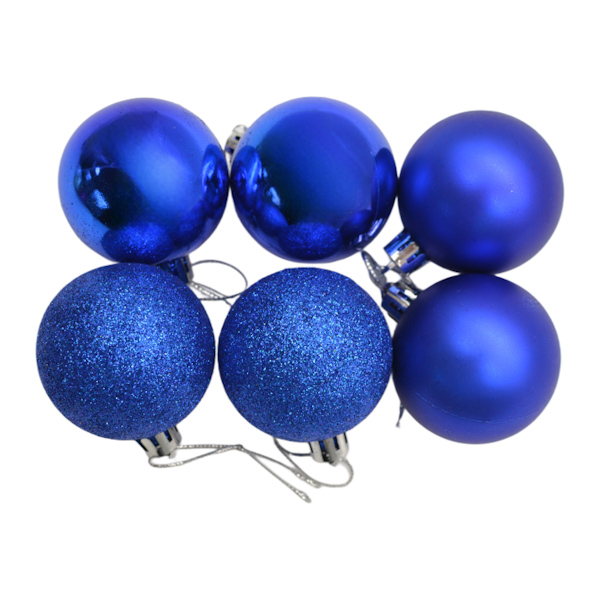Новорічна Іграшка Куля 5см 6шт Кольорова Однотонна Мікс арт.R6164/6167/6168