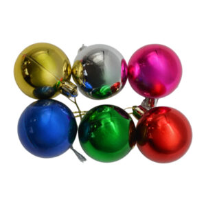 Новорічна Іграшка Куля 5см 6шт Кольорова Мікс арт.1589615