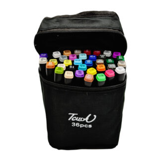 Маркер двосторонній чорний корпус Набір 36кол. в сумочці