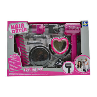 Набір перукаря  функціональний фен, на батарейках, аксесуари, в коробці