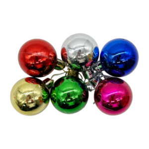 Новорічна Іграшка Куля 4см 6шт Кольорова Мікс арт.1589515