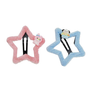 Заколка д/волосся 1шт Зірка Хутряна Кольорова Декор Мультяшки Мікс арт.A068_