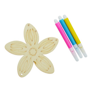 Набір д/творчості Фігурка-розмальовка дерев'яна і 3 фломастера