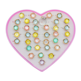 Каблучка дитяча 1шт металева Квіточка/Каміння Мікс арт.JZT-01/JZT-04 *36_