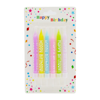 Набір свічок д/торта Happy Birthday 8см 6шт Мікс арт.X-1_