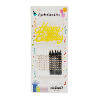 Набір свічок д/торта Party Candles 7,5см Біла/Чорна з білою 10шт Мікс арт.Х-17_