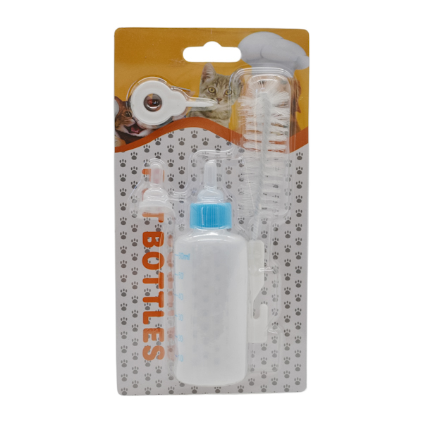 Пляшка-поїлка д/домашніх тварин 60мл з соскою і щіткою д/миття арт.KR-001