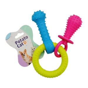 Іграшка д/собак PotatoCat Кільце з соскою і кісткою 1шт арт.KR-021