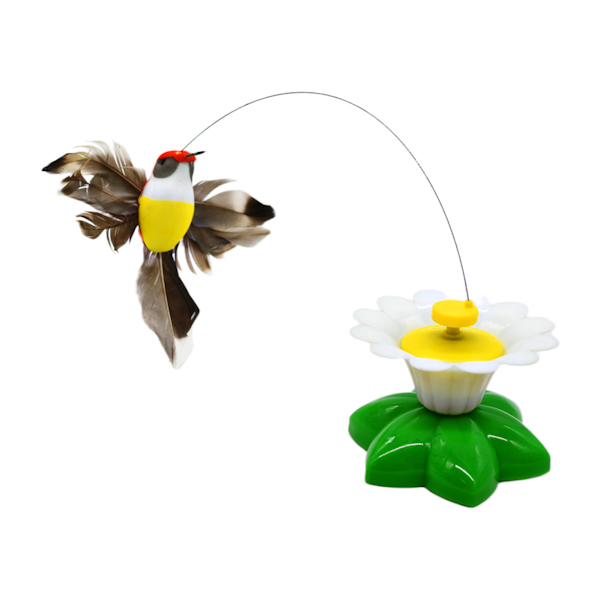 Іграшка д/котів інтерактивна Квітка з пташкою 360° 1шт арт.KR-023