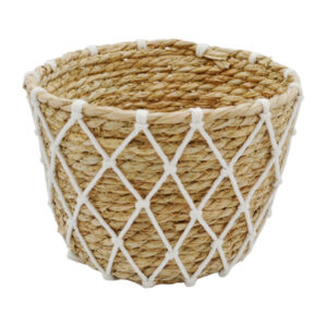 Кошик декоративний плетений 1шт 20*15см солом'яний з джгутом