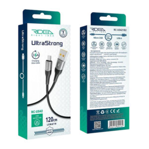 Кабель USB Ridea RC-US42 UltraStrong MicroUSB 3A 1.2m (Чорний)