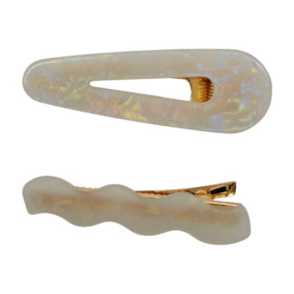 Заколка-прищіпка д/волосся 1шт Мармурово-перламутрова Мікс арт.JZ003_