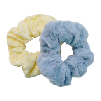 Резинка д/волосся 1шт Об'ємна Хутряна/Текстиль Мокко/Бєж/Блакитна Мікс арт.67#-D24 *7_